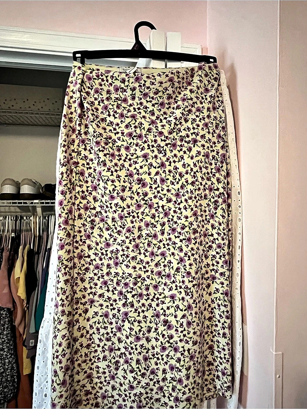 Midi Skirt Floral Yellow & Purple